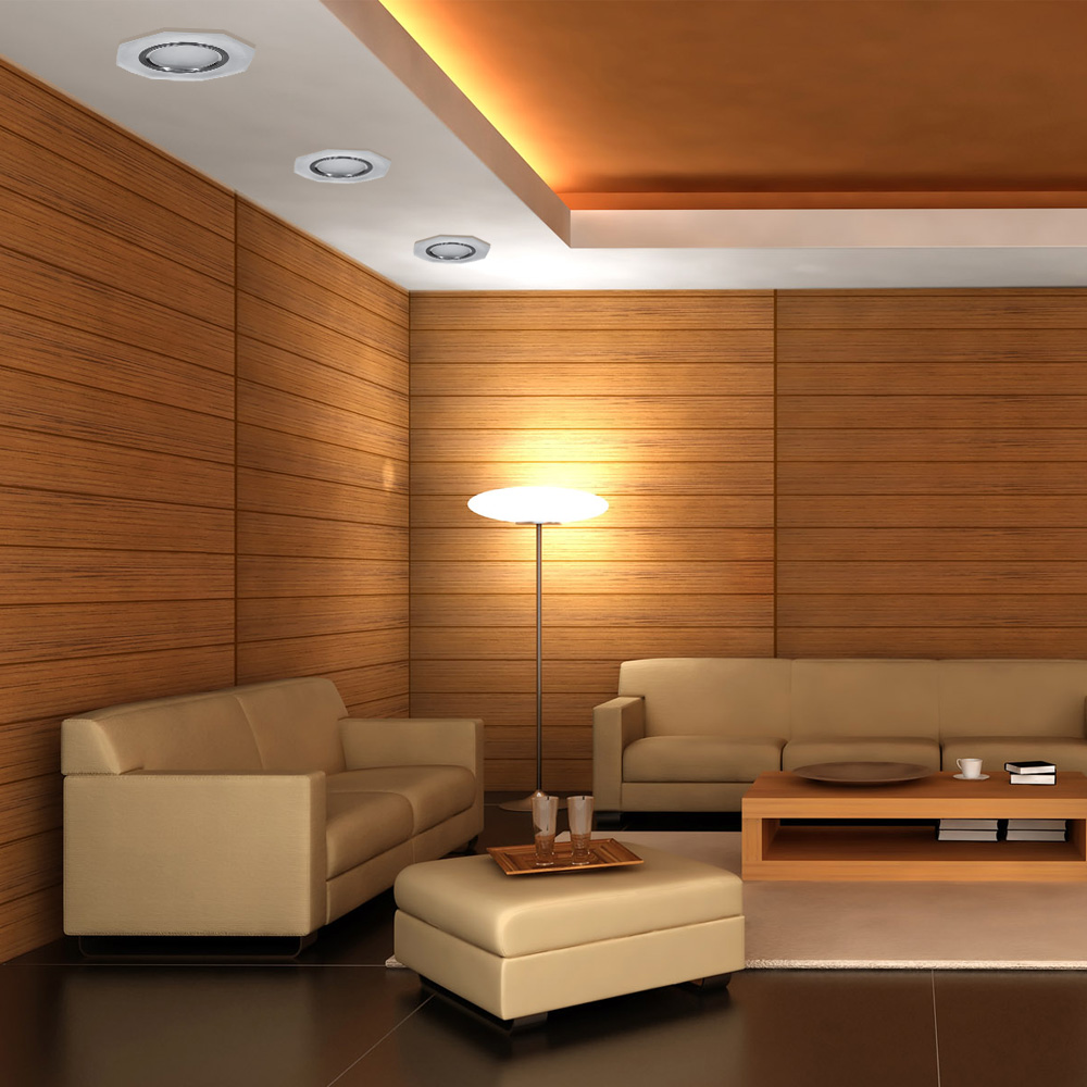 Вбудований світильник Feron CD8020 під лампу з підсвіткою хром