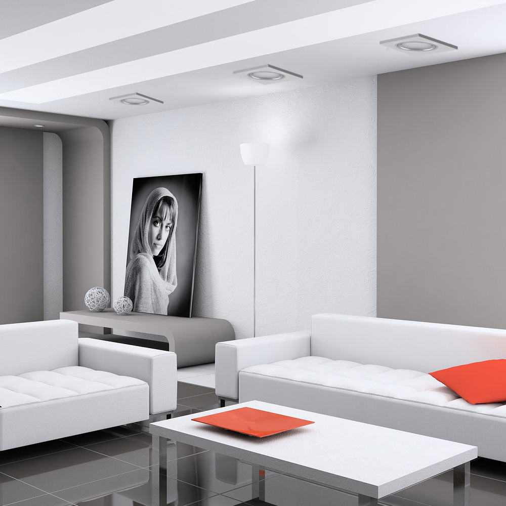 Вбудований світильник Feron CD8170 під лампу з підсвіткою хром