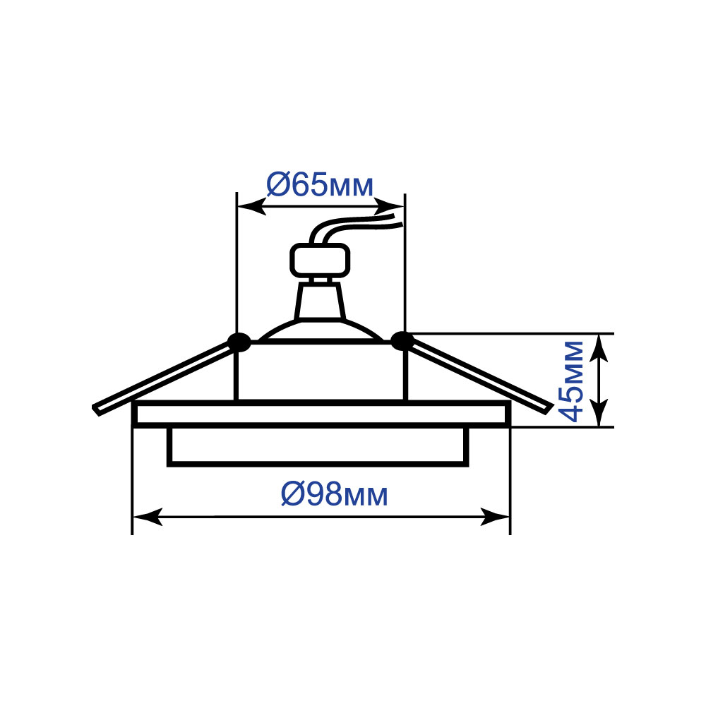 Вбудований світильник Feron DL2911 під лампу білий