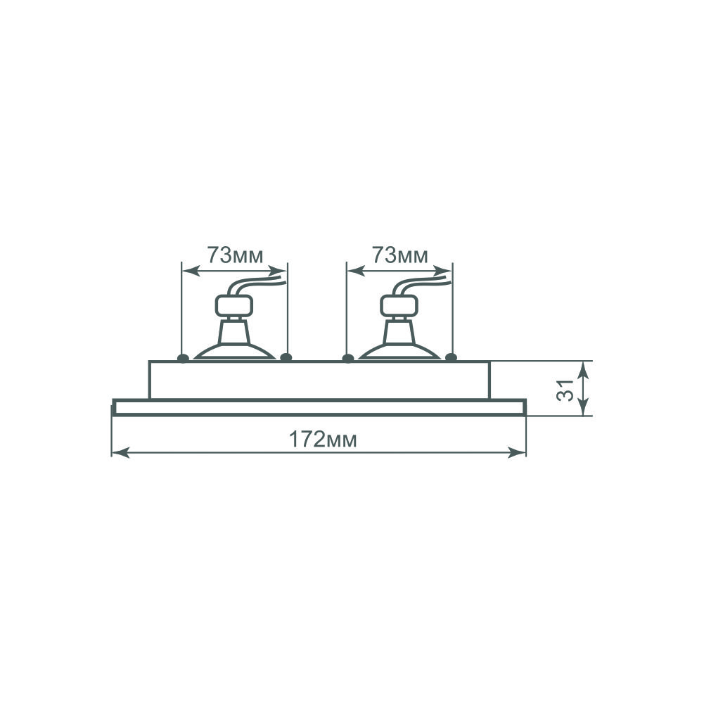 Вбудований світильник Feron DL6122 під лампу чорний