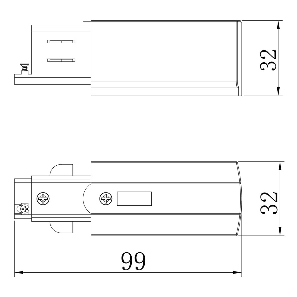 Ввід живлення Ardero LD1320-L для шинопроводу трифазного чорний