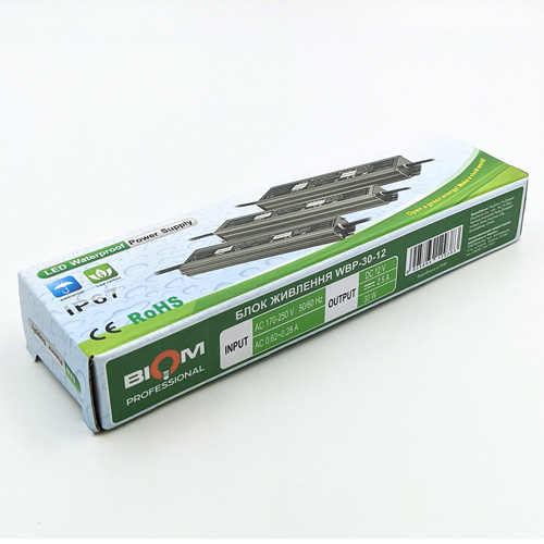 Блок живлення BIOM Professional DC12 30W WBP-30-12 2,5А герметичний