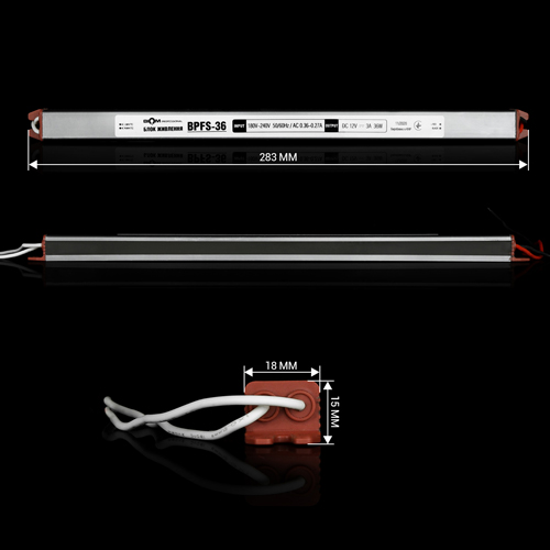 Блок живлення BIOM Professional DC12 36W BPFS-36-12 2А stick герметичний