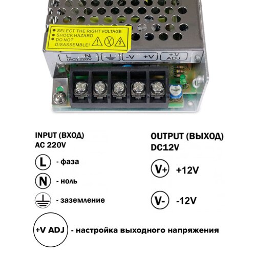 Блок живлення OEM DC12 120W 10А TR-120-12