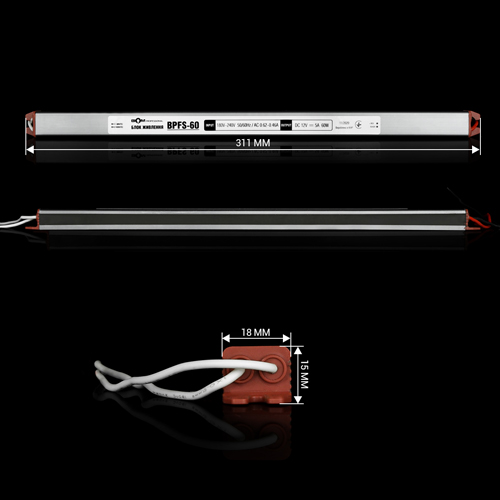 Блок питания BIOM Professional DC12 60W BPFS-60-12 5А stick герметичный