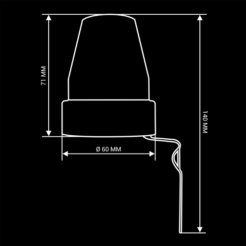 Датчик освітлення BIOM PHS -07 max 2400Вт, 10А, суміречний