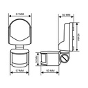 Інфрачервоний датчик руху BIOM IRM-02B max 1200Вт 180°, настінний, чорний