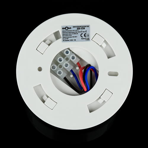 Інфрачервоний датчик руху BIOM IRM-03W max 1200Вт 360°, стельовий, білий