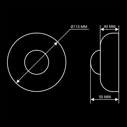 Інфрачервоний датчик руху BIOM IRM-03W max 1200Вт 360°, стельовий, білий