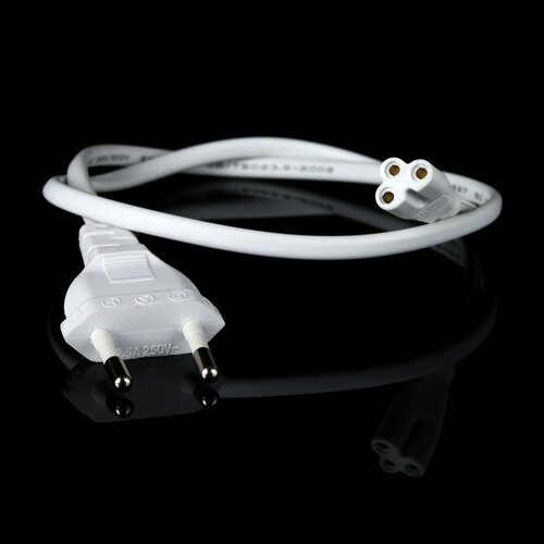 Кабель живлення для світильників Т5 2-pin 60см білий