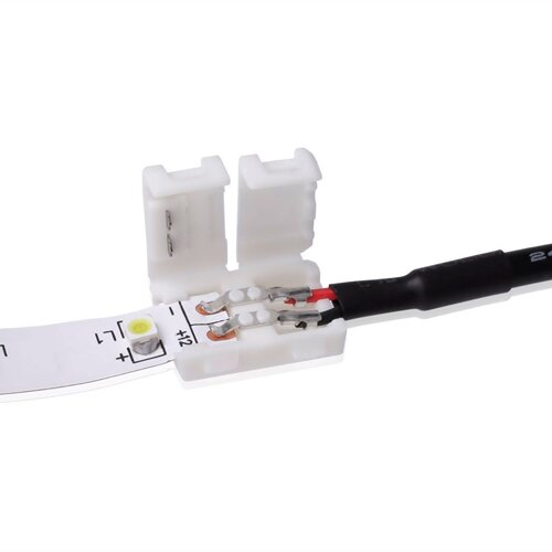 Конектор для свiтлодiодних стрiчок OEM №13 8мм затискач - mini Jack "мама" через дрiт, 15см