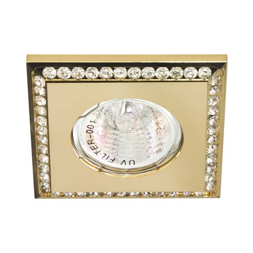 [4399] Вбудований світильник Feron DL102-C під лампу прозорий золото