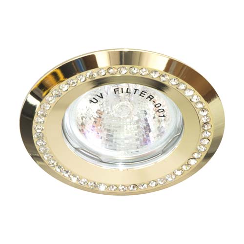 [4404] Вбудований світильник Feron DL103-C під лампу прозорий золото