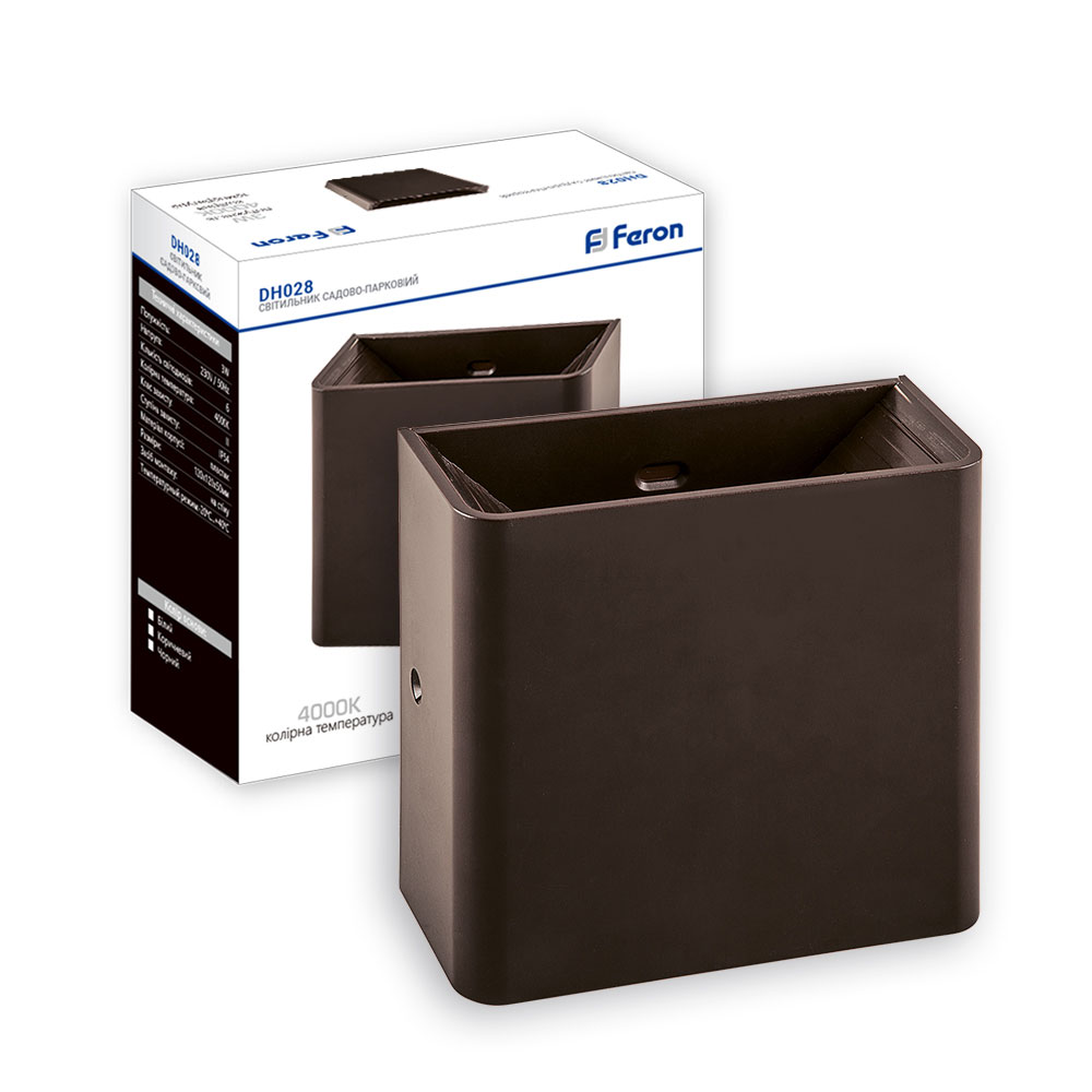 [6381] Архітектурний світлодіодний накладний світильник Feron DH028 3Вт 4000K коричневий