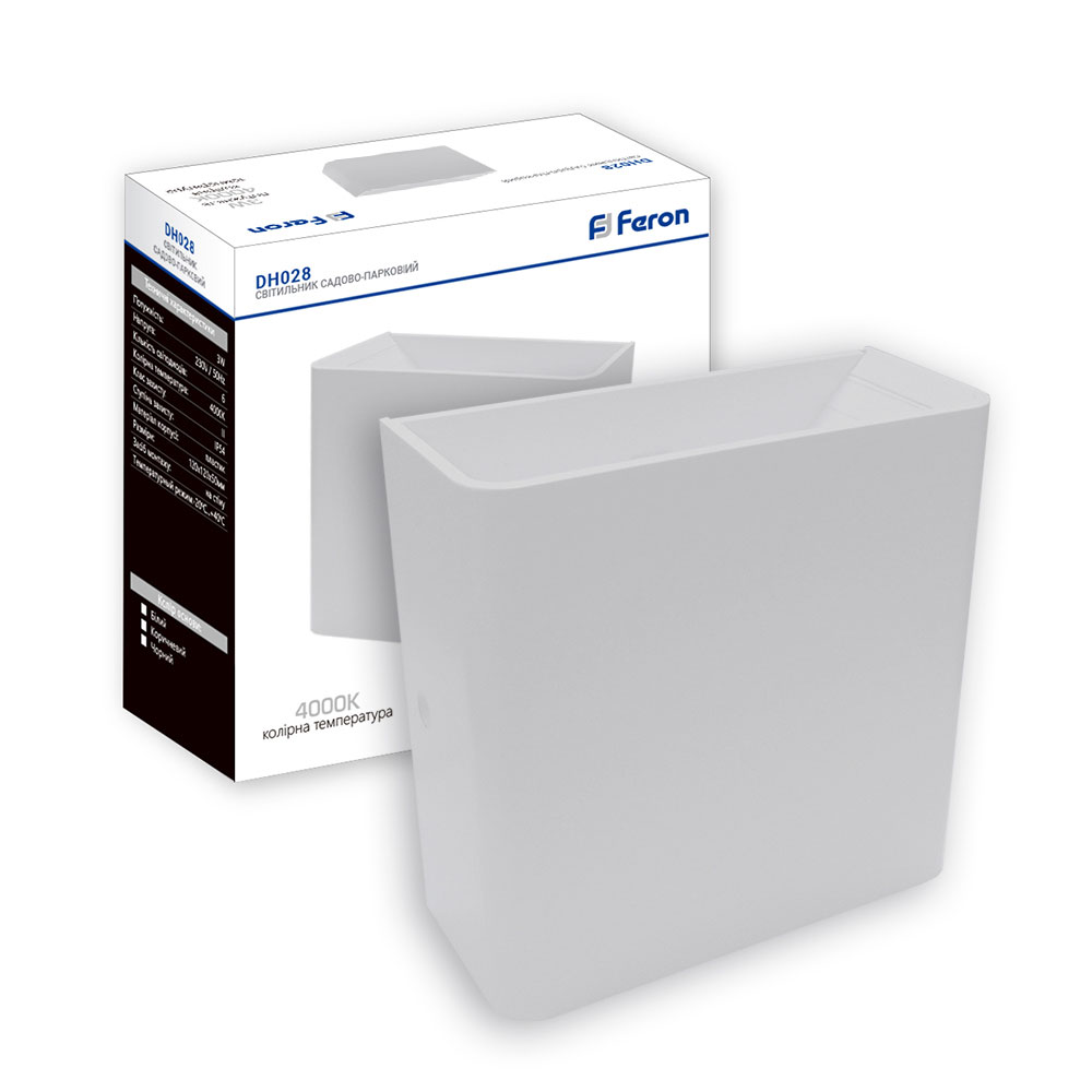 [6380] Архітектурний світлодіодний накладний світильник Feron DH028 3Вт 4000K білий