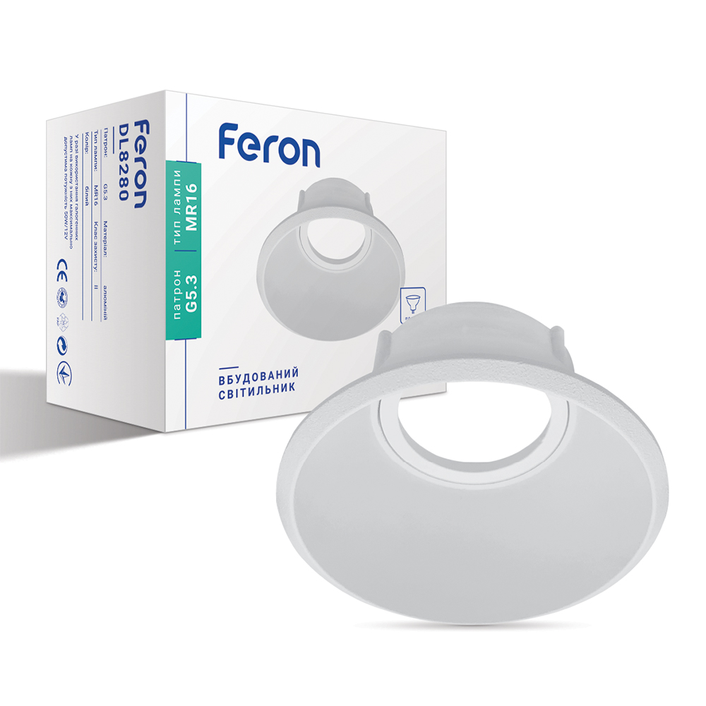 [6760] Вбудований світильник Feron DL8280 під лампу білий