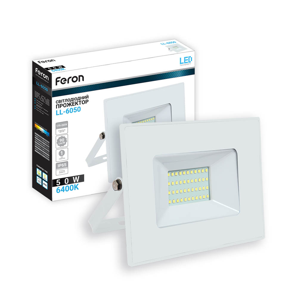 [6850] Світлодіодний прожектор Feron LL-6050 50Вт 6400K білий