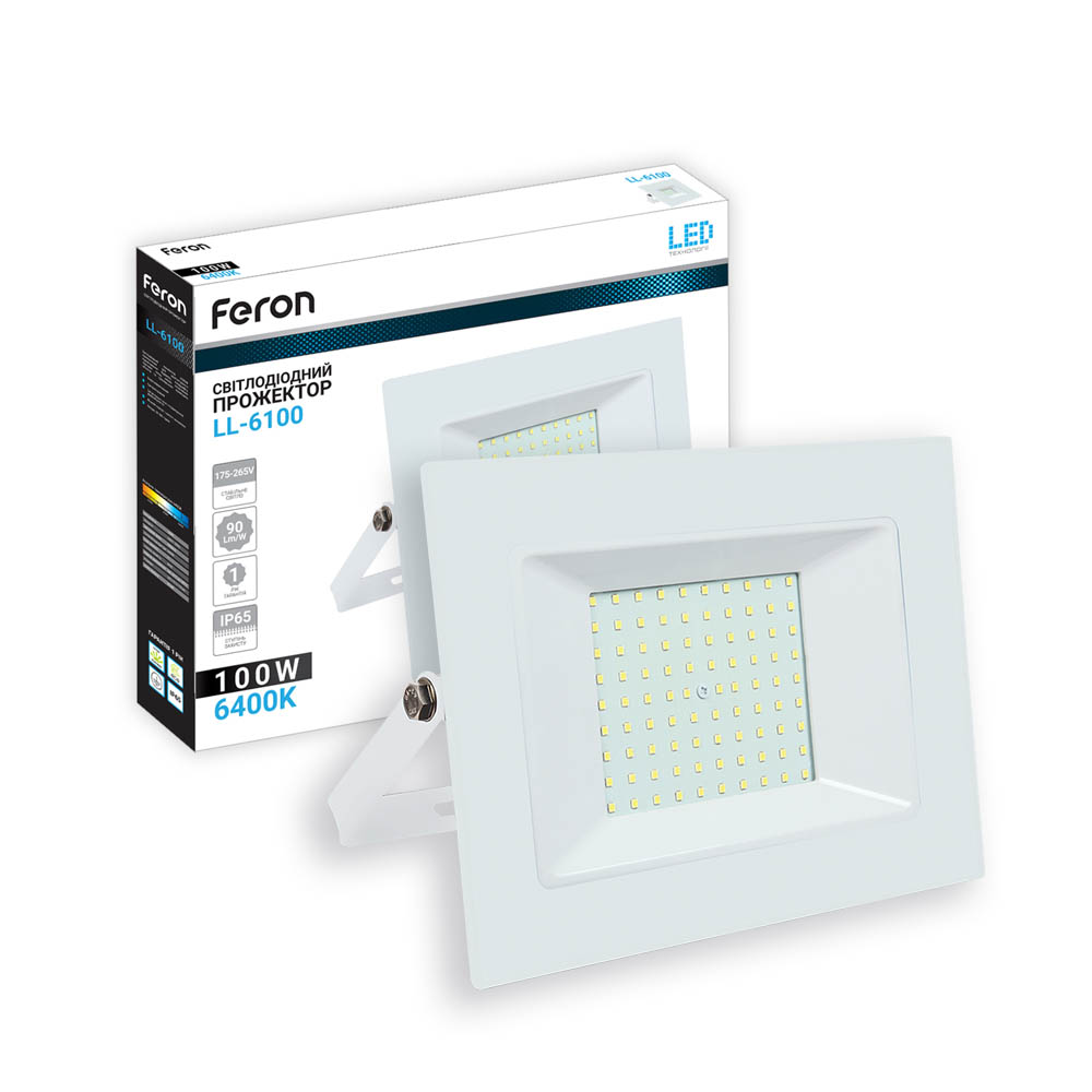 [6851] Світлодіодний прожектор Feron LL-6100 100Вт 6400K білий