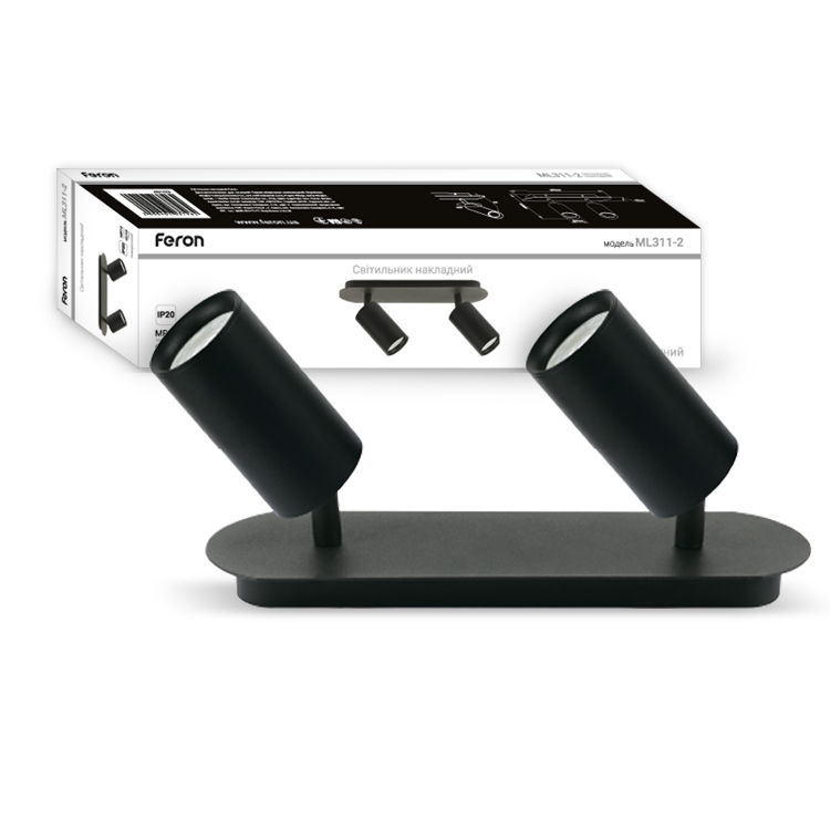 Накладний поворотний світильник Feron ML311-2 під лампу чорний
