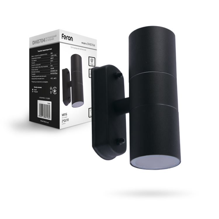 [7164] Архітектурний накладний світильник Feron DH0704 під лампу чорний