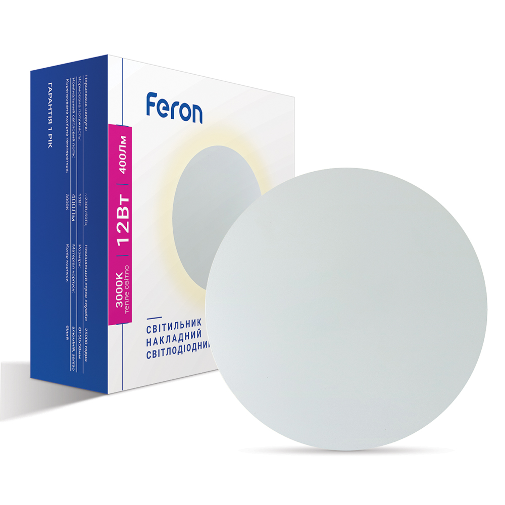 Світлодіодний накладний світильник Feron AL8100 12Вт 3000K білий