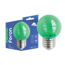 Світлодіодна декоративна лампа Feron LB-37 1Вт E27 зелена прозора