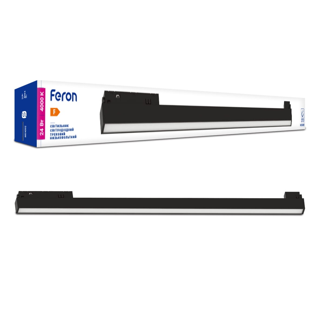 [7614] Світлодіодний магнітний трековий світильник Feron MGN302 24Вт 4000K чорний