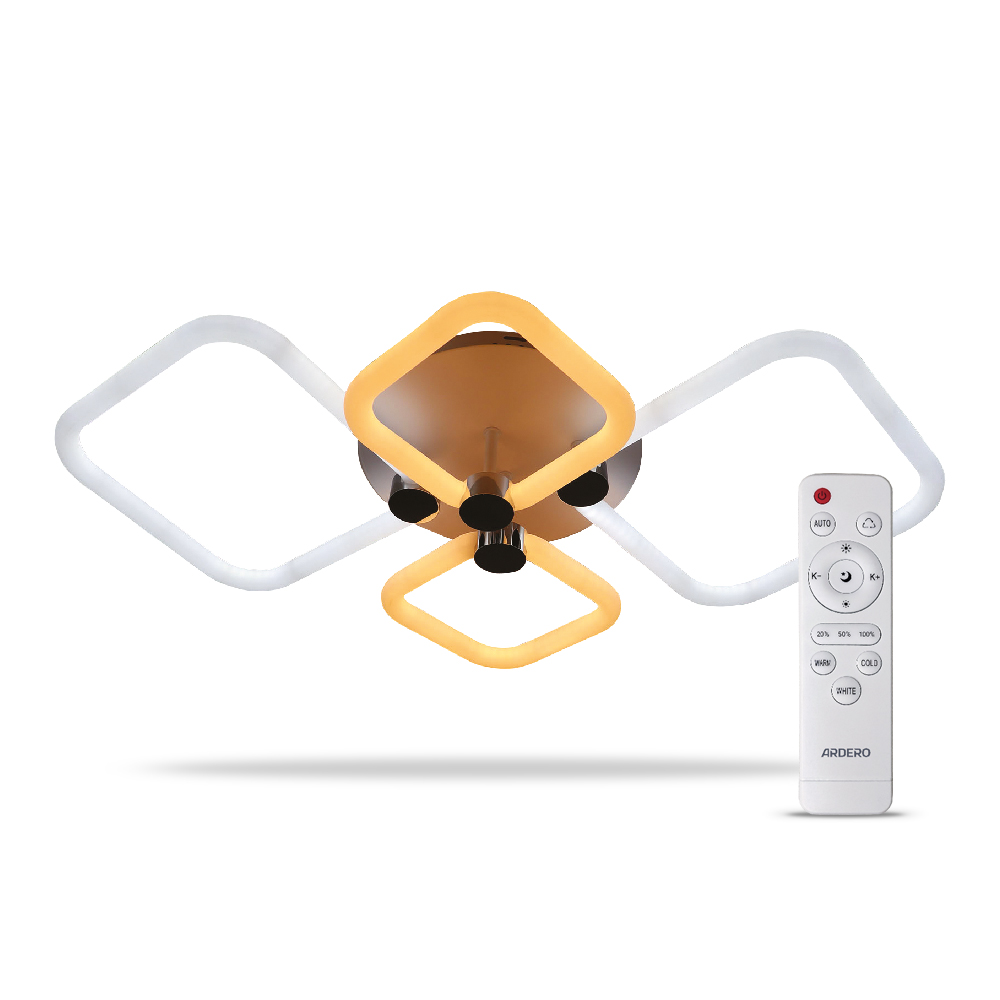 [7913] Світлодіодна накладна люстра Ardero AL6134-2ARD FELICITY 80Вт білий срібло