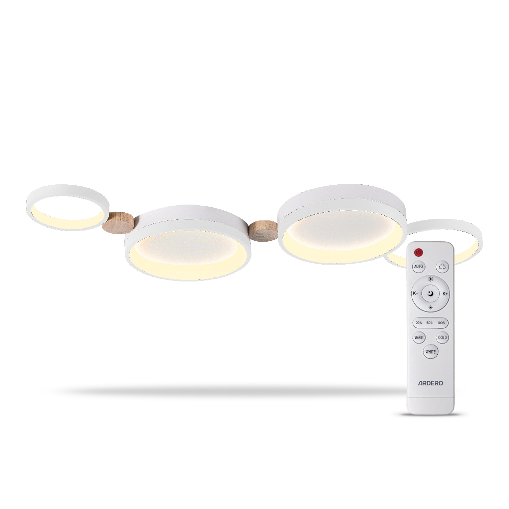 [7931] Світлодіодна накладна люстра Ardero AL6194-1ARD SCANDY 65Вт білий