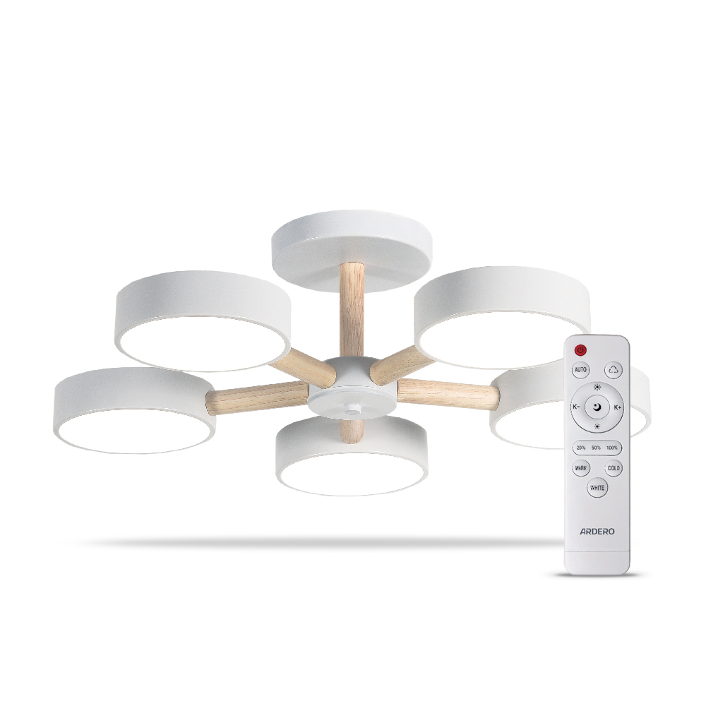 [7927] Світлодіодна накладна люстра Ardero AL6195ARD SCANDY 65Вт білий