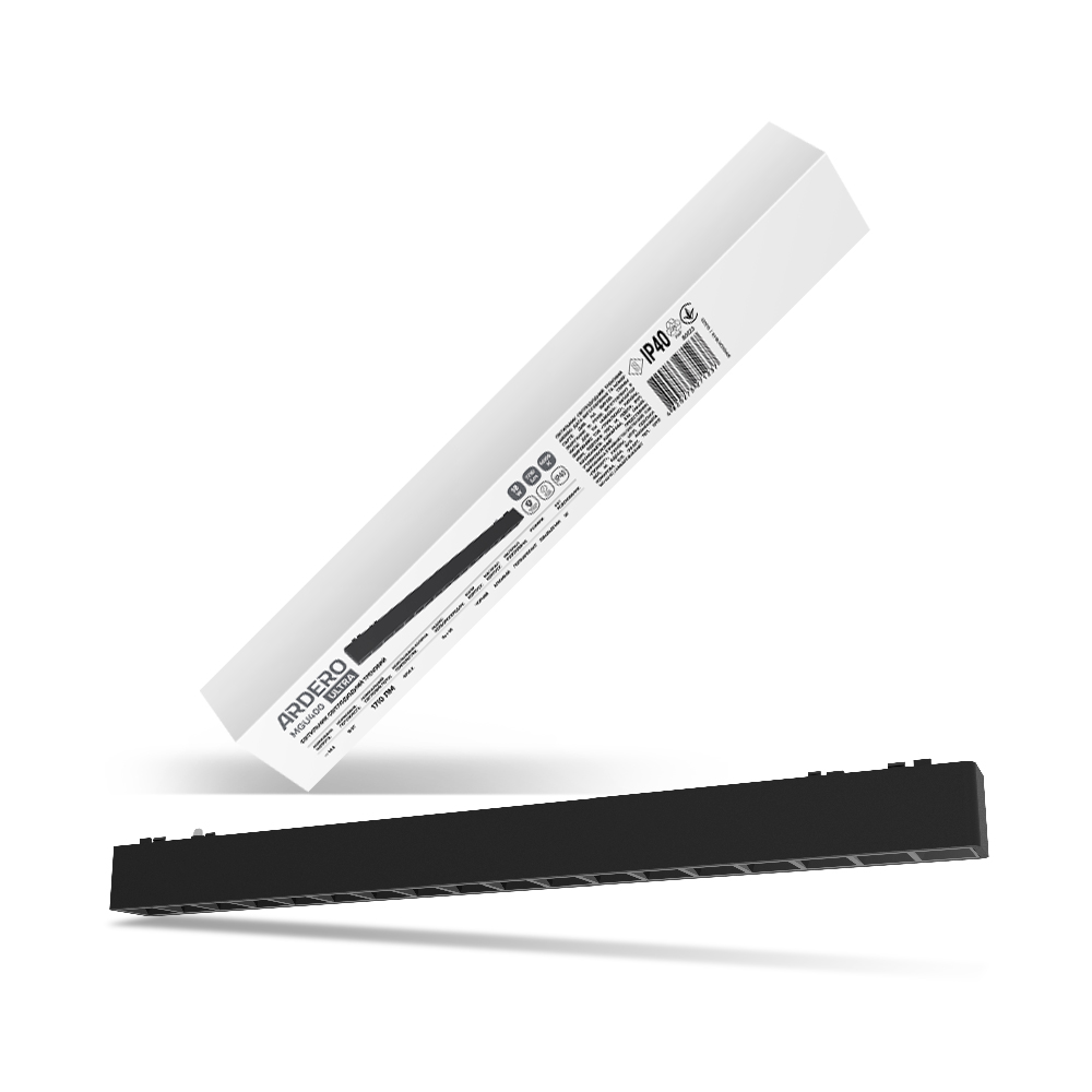 [7957] Світлодіодний магнітний трековий світильник Ardero MGU400 ULTRA 18Вт 4000K чорний