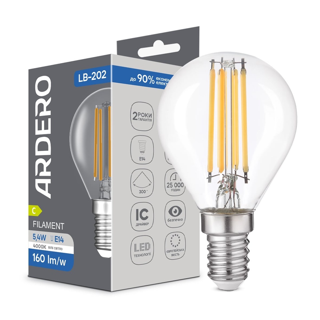 [8780] Світлодіодна лампа Ardero LB-202 5,4Вт E14 4000K