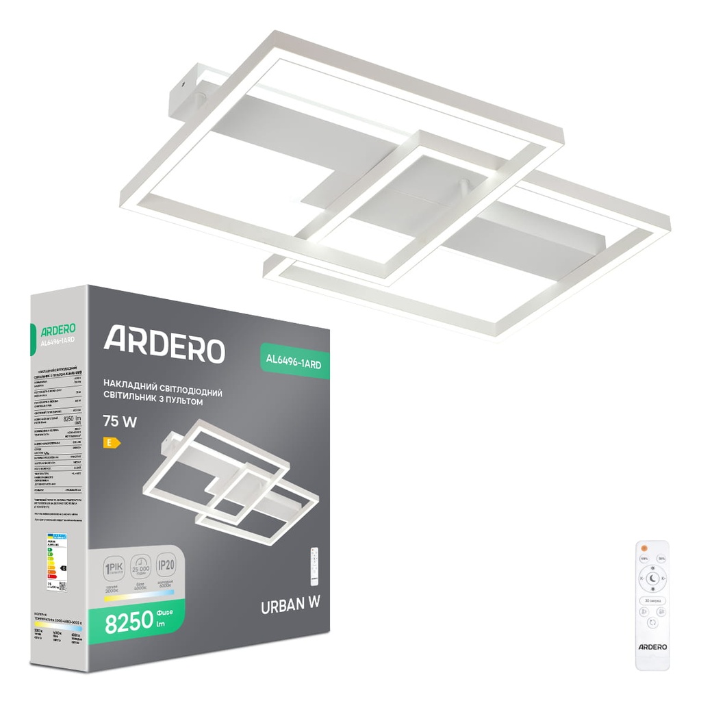 Світлодіодний накладний світильник Ardero AL6496-1ARD URBAN W 75Вт білий