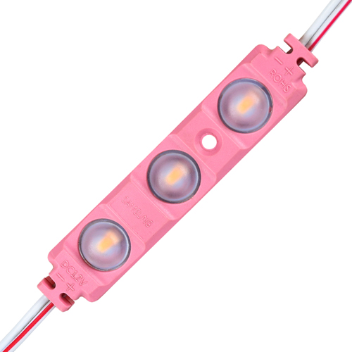 [3_2523] Світлодіодний модуль BRT XG194 5630-3 led W 1,5W PINK, 12В, IP65 рожевий з лінзою полусфера