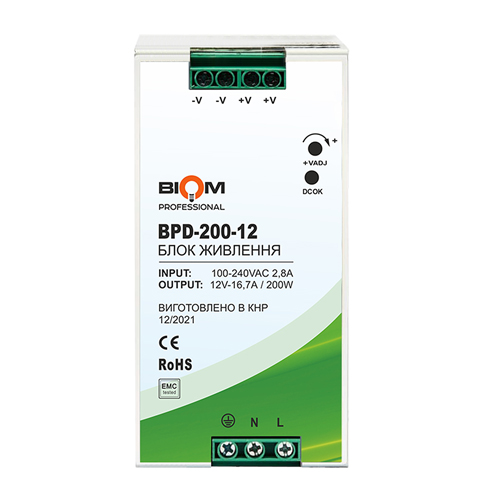 [3_2744] Блок живлення Biom Professional DC12 200W BPD-200-12 16,7A під DIN-рейку