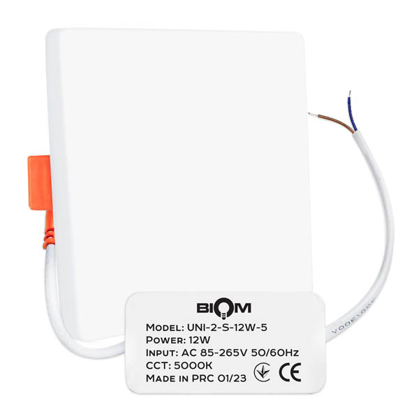 [3_2880] Світильник світлодіодний Biom UNI-2-S12W-5 12Вт квадратний 5000К