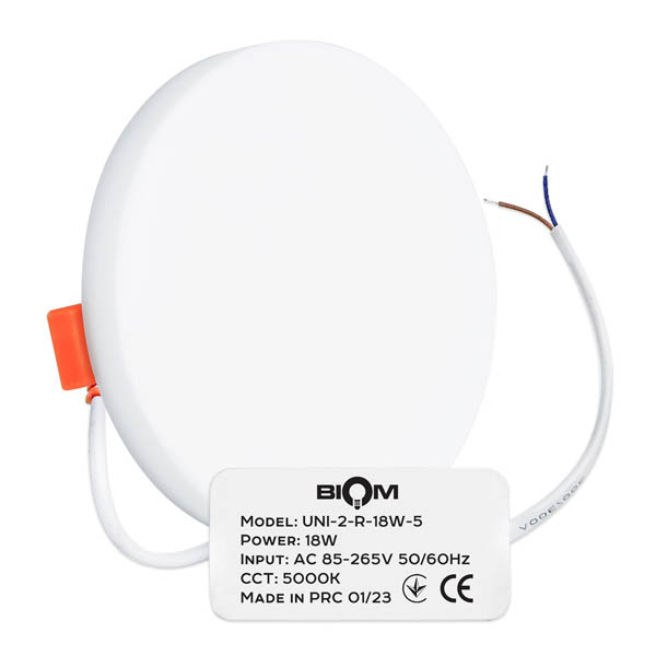 [3_2883] Світильник світлодіодний Biom UNI-2-R18W-5 18Вт круглий 5000К New