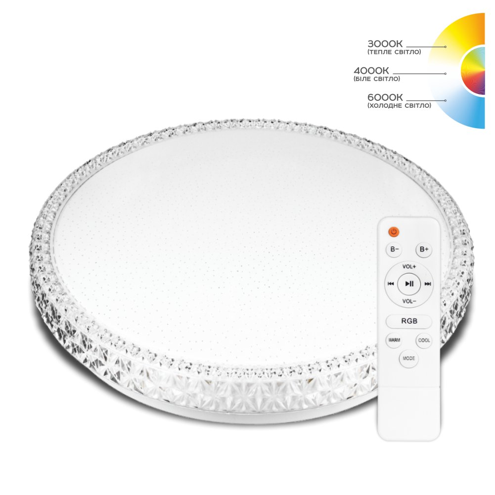 Світильник світлодіодний Biom SMART SML-R45-70-RGB 3000-6000K 70Вт с д/у