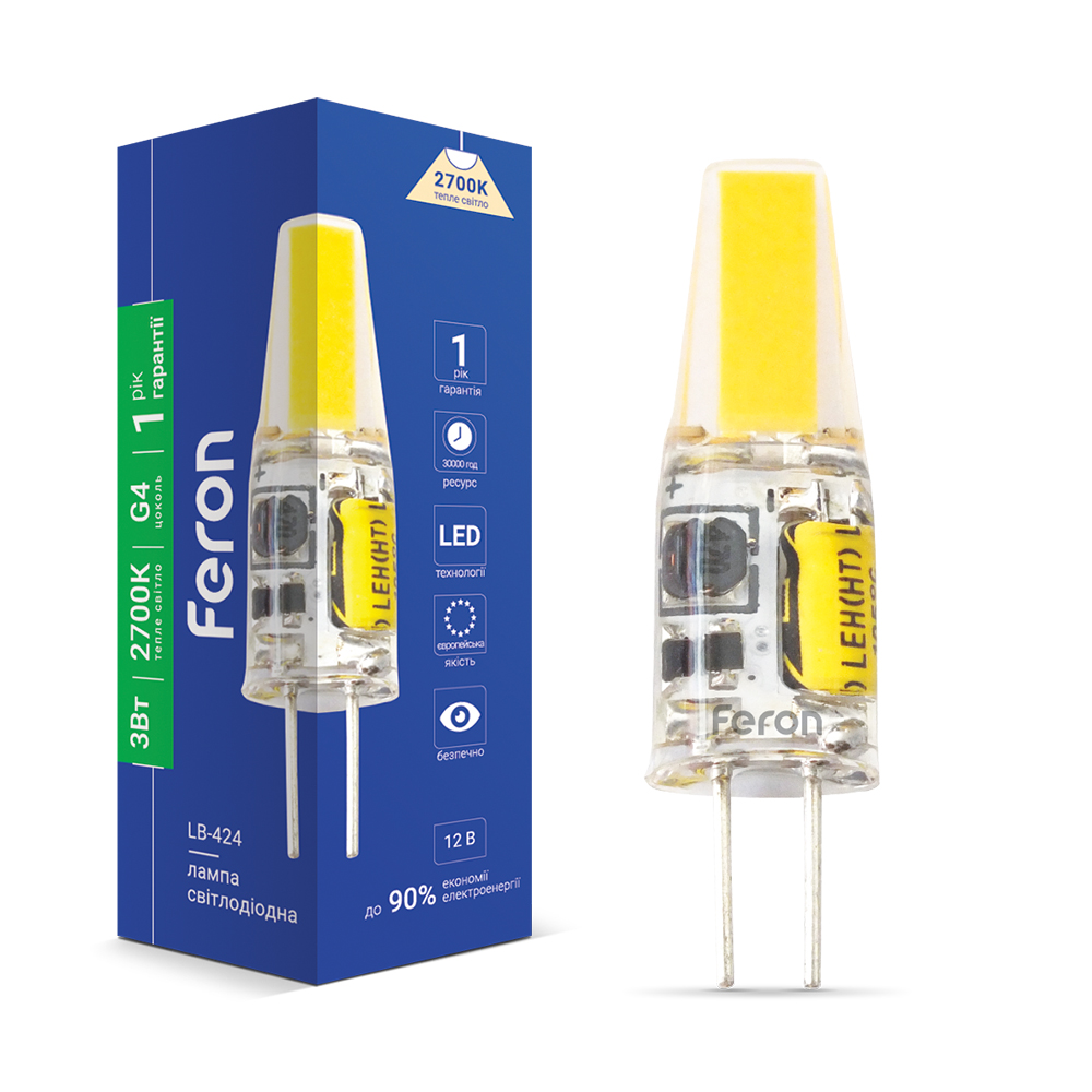 [5282] Світлодіодна лампа Feron LB-424 3Вт G4 2700K 12V
