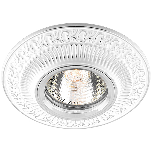 [5428] Вбудований світильник Feron DL6240 під лампу білий срібло