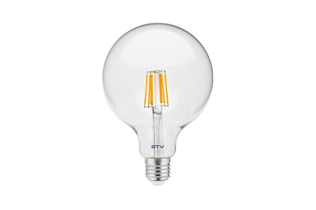 Лампа GTV LED 8W FILAMENT, G125, 3000K, E27 (LD-G125FL8-30)