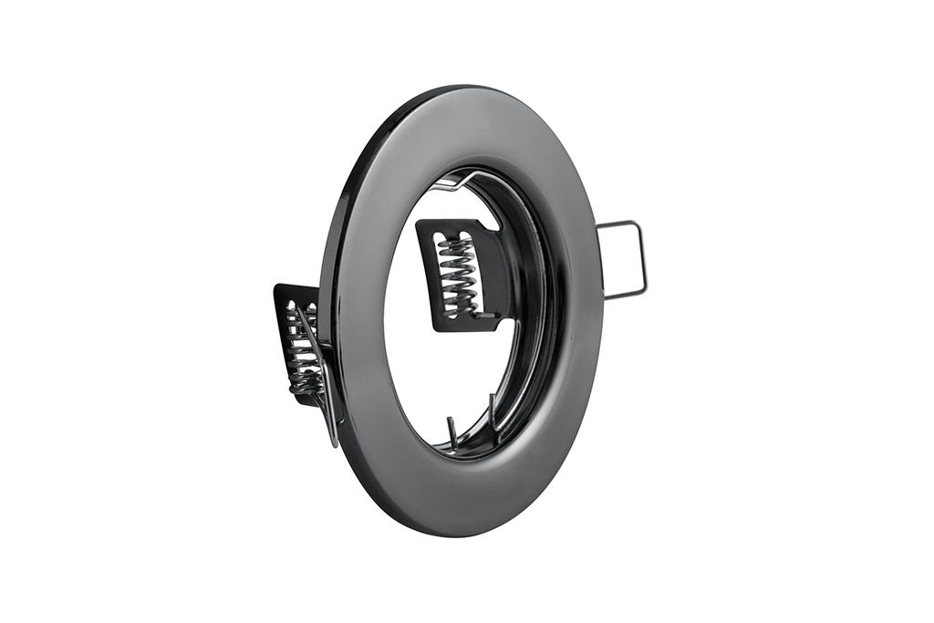 Світильник врізний точковий круглий GTV PARMA, IP20, чорний хром (сталь)