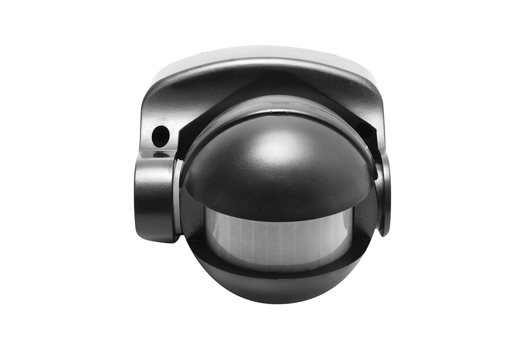 Датчик руху з регулюванням чутливості сутінків GTV CR-CR1000-10, 1200W, IP44, 180⁰, CR-1, чорний