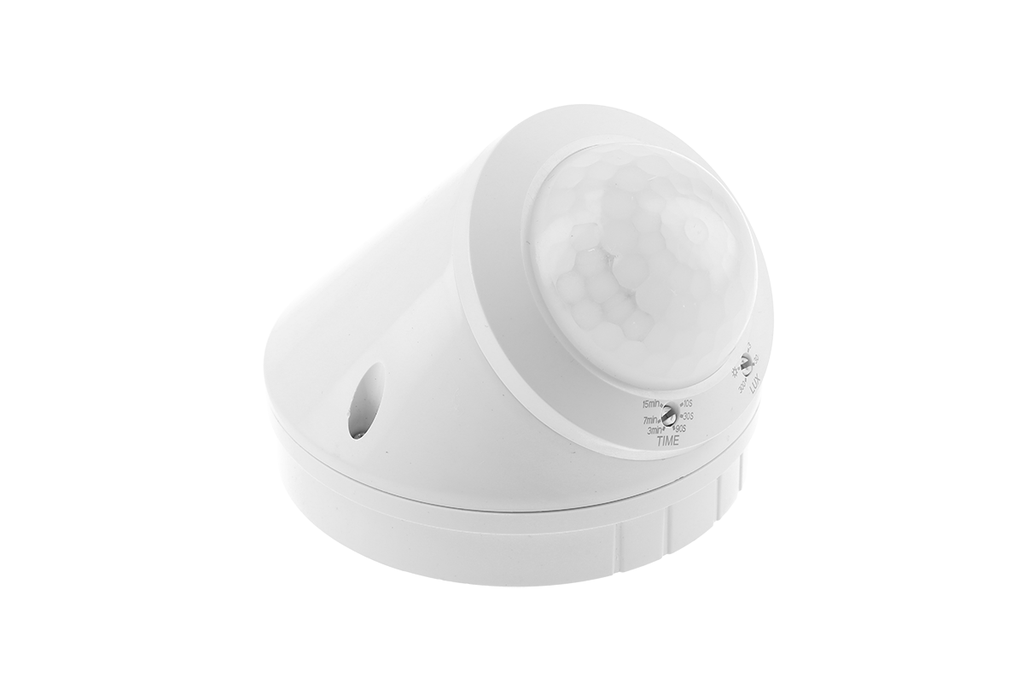 Інфрачервоний датчик руху з регулюванням чутливості сутінок GTV CR-CR17000-00, 800W, IP65, 360, CR-17, білий