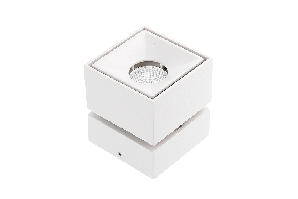 Світильник GTV LED BIANCO, 8W, IP20, 4000K, 75х75х84, квадрат, білий, з нахилом