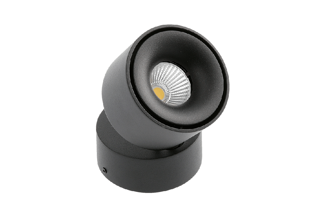 Світильник GTV LED BIANCO, 8W, IP20, 4000K, 75х84, круг, чорний, з нахилом