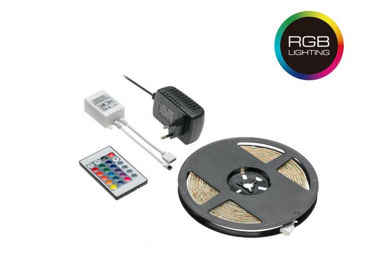 [6_19986] Набір LED Стрічка GTV RGB 5м 150LED 25w, контролер IR 24 keys, блок живлення 12V 25W, IP20