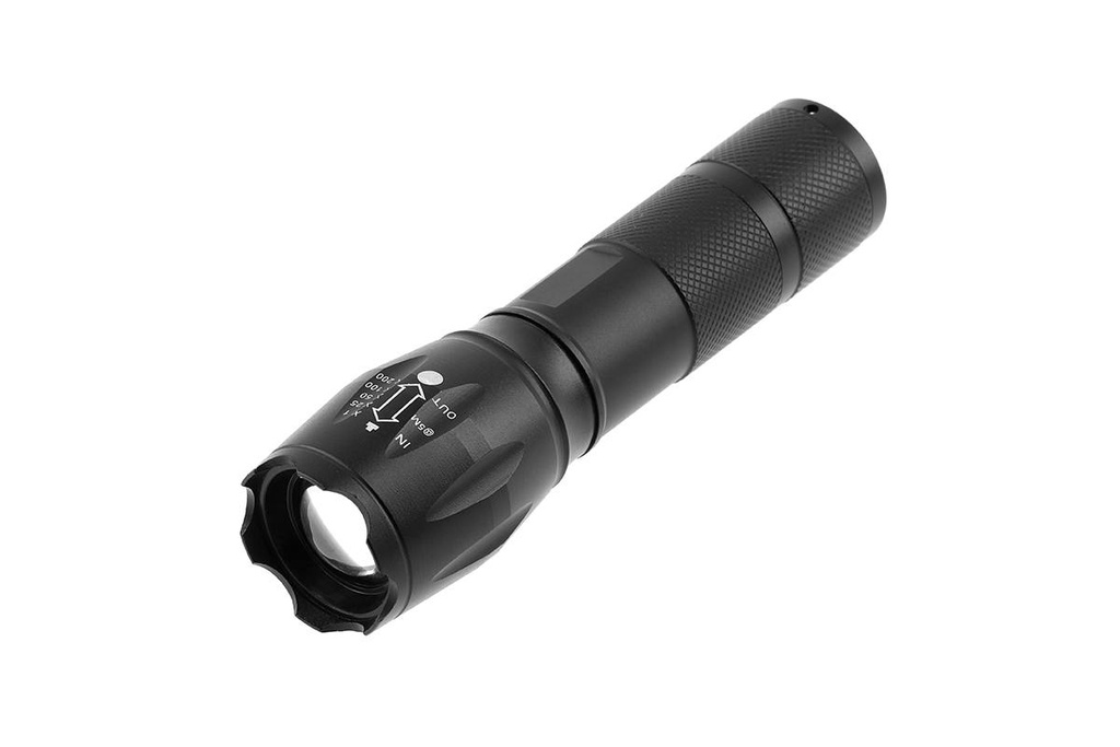 [6_20014] Ліхтарик кишеньковий GTV SOS Zoom на батарейках 3xAAA, 5Вт, 6400K, 200м, IP44, чорний