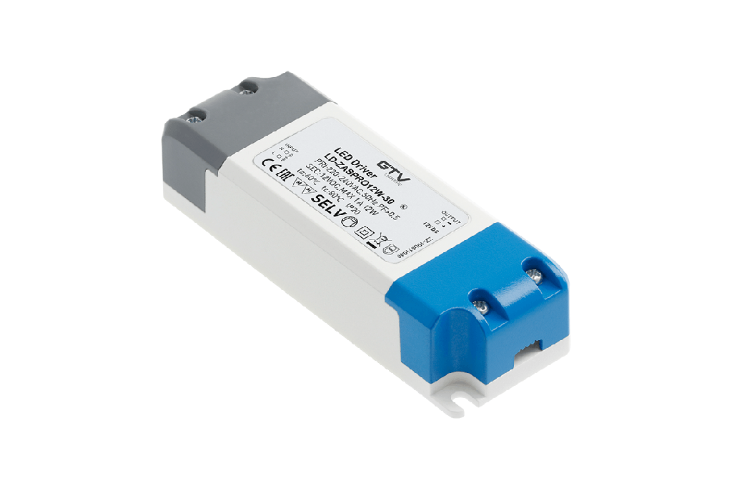 Блок живлення GTV LED PRO 12V, 12W, 220-240VAC, IP20, 120x42x27мм