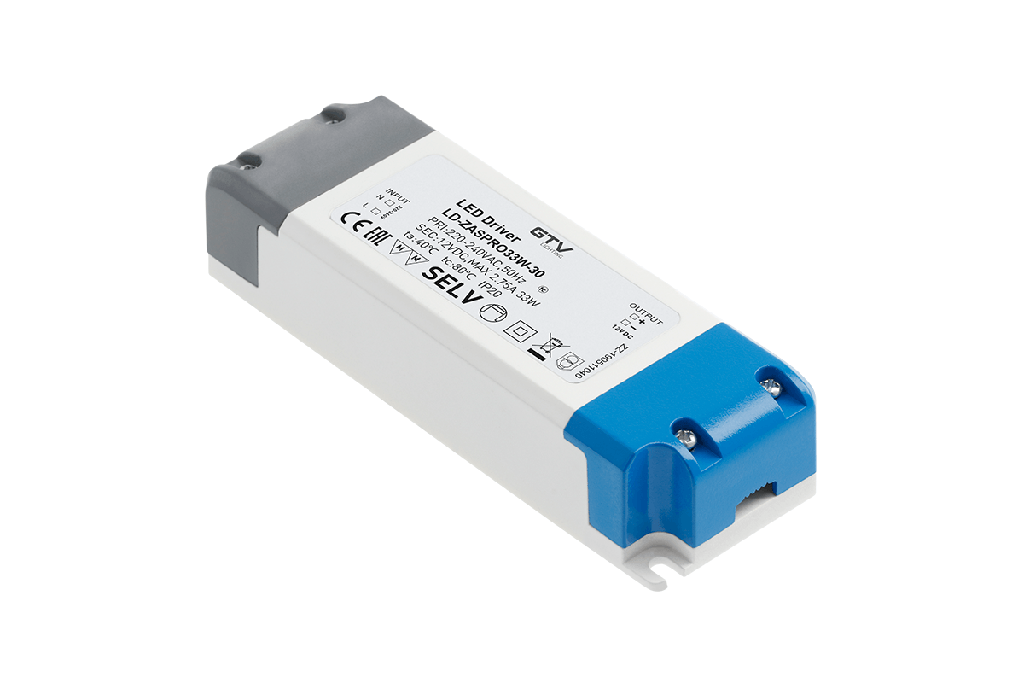 Блок живлення GTV LED PRO 12V, 33W, 220-240VAC, IP20, 140x48x28мм